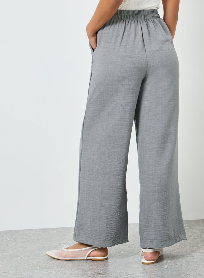 Styli Women Grey Wide Leg Trousers - Image 3